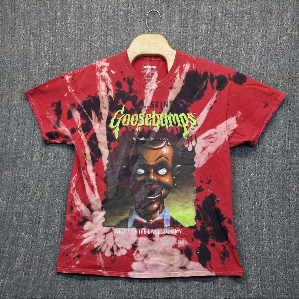 Goosebumps T-Shirt Large Red Tie Dye Slappy The Dummy Night Living Dummy Horror‎
